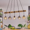 Ripoll Pendelleuchte Glas 15 cm Naturfarben, Schwarz, 5-flammig
