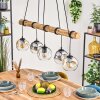 Ripoll Pendelleuchte Glas 15 cm Naturfarben, Schwarz, 5-flammig