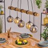 Ripoll Pendelleuchte Glas 15 cm Naturfarben, Schwarz, 5-flammig