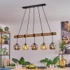 Ripoll Pendelleuchte Glas 15 cm Naturfarben, Schwarz, 5-flammig
