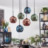 Ripoll Hängeleuchte Glas 20 cm Blau, Grün, Kupferfarben, 6-flammig