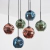 Ripoll Hängeleuchte Glas 20 cm Blau, Grün, Kupferfarben, 6-flammig