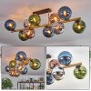 Gastor Deckenleuchte Glas 15 cm Gold, Schwarz, 10-flammig