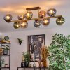 Gastor Deckenleuchte Glas 15 cm Gold, Schwarz, 10-flammig