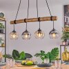 Koyoto Pendelleuchte Glas 15 cm Naturfarben, Schwarz, 4-flammig