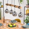 Koyoto Pendelleuchte Glas 15 cm Naturfarben, Schwarz, 4-flammig