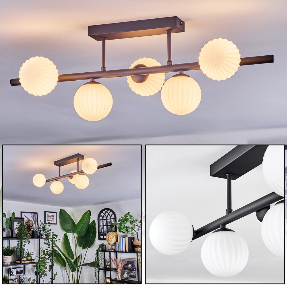 Chehalis Deckenleuchte Glas 10 cm Schwarz, 5-flammig main product photo