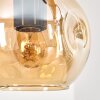 Ripoll Pendelleuchte Glas 15 cm Naturfarben, Schwarz, 4-flammig