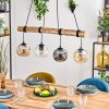 Ripoll Pendelleuchte Glas 15 cm Naturfarben, Schwarz, 4-flammig