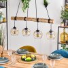Ripoll Pendelleuchte Glas 15 cm Naturfarben, Schwarz, 4-flammig