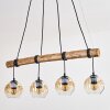 Ripoll Pendelleuchte Glas 15 cm Naturfarben, Schwarz, 4-flammig