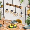Ripoll Pendelleuchte Glas 15 cm Naturfarben, Schwarz, 4-flammig