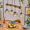 Ripoll Pendelleuchte Glas 15 cm Naturfarben, Schwarz, 4-flammig