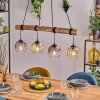 Ripoll Pendelleuchte Glas 15 cm Naturfarben, Schwarz, 4-flammig