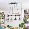 Ripoll Pendelleuchte Glas 15 cm Naturfarben, Schwarz, 4-flammig