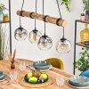 Ripoll Pendelleuchte Glas 15 cm Naturfarben, Schwarz, 4-flammig