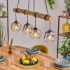 Ripoll Pendelleuchte Glas 15 cm Naturfarben, Schwarz, 4-flammig