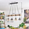 Ripoll Pendelleuchte Glas 15 cm Naturfarben, Schwarz, 4-flammig