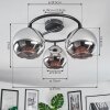 Koyoto Deckenleuchte Glas 15 cm Chrom, Rauchfarben, 3-flammig