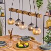 Ripoll Pendelleuchte Glas 15 cm Naturfarben, Schwarz, 5-flammig