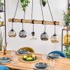 Ripoll Pendelleuchte Glas 15 cm Naturfarben, Schwarz, 5-flammig