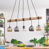 Ripoll Pendelleuchte Glas 15 cm Naturfarben, Schwarz, 5-flammig