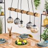 Ripoll Pendelleuchte Glas 15 cm Naturfarben, Schwarz, 5-flammig