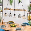 Ripoll Pendelleuchte Glas 15 cm Naturfarben, Schwarz, 5-flammig
