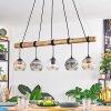 Ripoll Pendelleuchte Glas 15 cm Naturfarben, Schwarz, 5-flammig