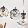 Ripoll Pendelleuchte Glas 15 cm Naturfarben, Schwarz, 5-flammig
