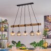 Ripoll Pendelleuchte Glas 15 cm Naturfarben, Schwarz, 5-flammig