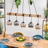 Ripoll Pendelleuchte Glas 15 cm Naturfarben, Schwarz, 5-flammig