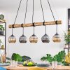 Ripoll Pendelleuchte Glas 15 cm Naturfarben, Schwarz, 5-flammig