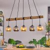 Ripoll Pendelleuchte Glas 15 cm Naturfarben, Schwarz, 5-flammig