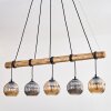 Ripoll Pendelleuchte Glas 15 cm Naturfarben, Schwarz, 5-flammig