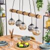 Ripoll Pendelleuchte Glas 15 cm Naturfarben, Schwarz, 5-flammig