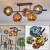 Ripoll Deckenleuchte Glas 15 cm Blau, Chrom, Gold, Grün, Kupferfarben, Rauchfarben, 5-flammig