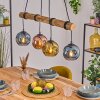 Ripoll Pendelleuchte Glas 15 cm Naturfarben, Schwarz, 4-flammig
