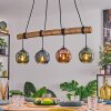Ripoll Pendelleuchte Glas 15 cm Naturfarben, Schwarz, 4-flammig