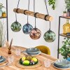 Ripoll Pendelleuchte Glas 15 cm Naturfarben, Schwarz, 4-flammig