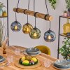 Ripoll Pendelleuchte Glas 15 cm Naturfarben, Schwarz, 4-flammig