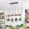 Koyoto Pendelleuchte Glas 15 cm Naturfarben, Schwarz, 4-flammig