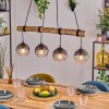 Koyoto Pendelleuchte Glas 15 cm Naturfarben, Schwarz, 4-flammig