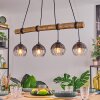 Koyoto Pendelleuchte Glas 15 cm Naturfarben, Schwarz, 4-flammig