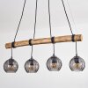 Koyoto Pendelleuchte Glas 15 cm Naturfarben, Schwarz, 4-flammig