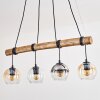 Koyoto Pendelleuchte Glas 15 cm Naturfarben, Schwarz, 4-flammig