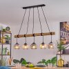 Ripoll Pendelleuchte Glas 15 cm Naturfarben, Schwarz, 5-flammig