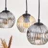 Ripoll Pendelleuchte Glas 15 cm Naturfarben, Schwarz, 5-flammig