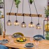 Ripoll Pendelleuchte Glas 15 cm Naturfarben, Schwarz, 5-flammig