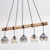 Ripoll Pendelleuchte Glas 15 cm Naturfarben, Schwarz, 5-flammig